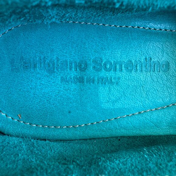 L'Artigiano Sorrentino Teal Green Leather Italian Penny Loafers Size EU 38 - Picture 9 of 11